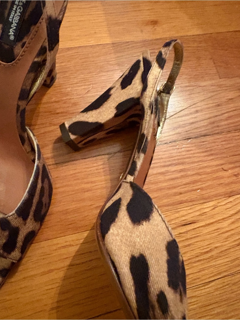 Dolce & Gabbana Leopard Print Slingback Heels in Brown - Picture 4 of 4